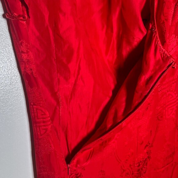 Vintage 100% Silk Chinese dress qipao - size 10 US - Picture 5 of 11